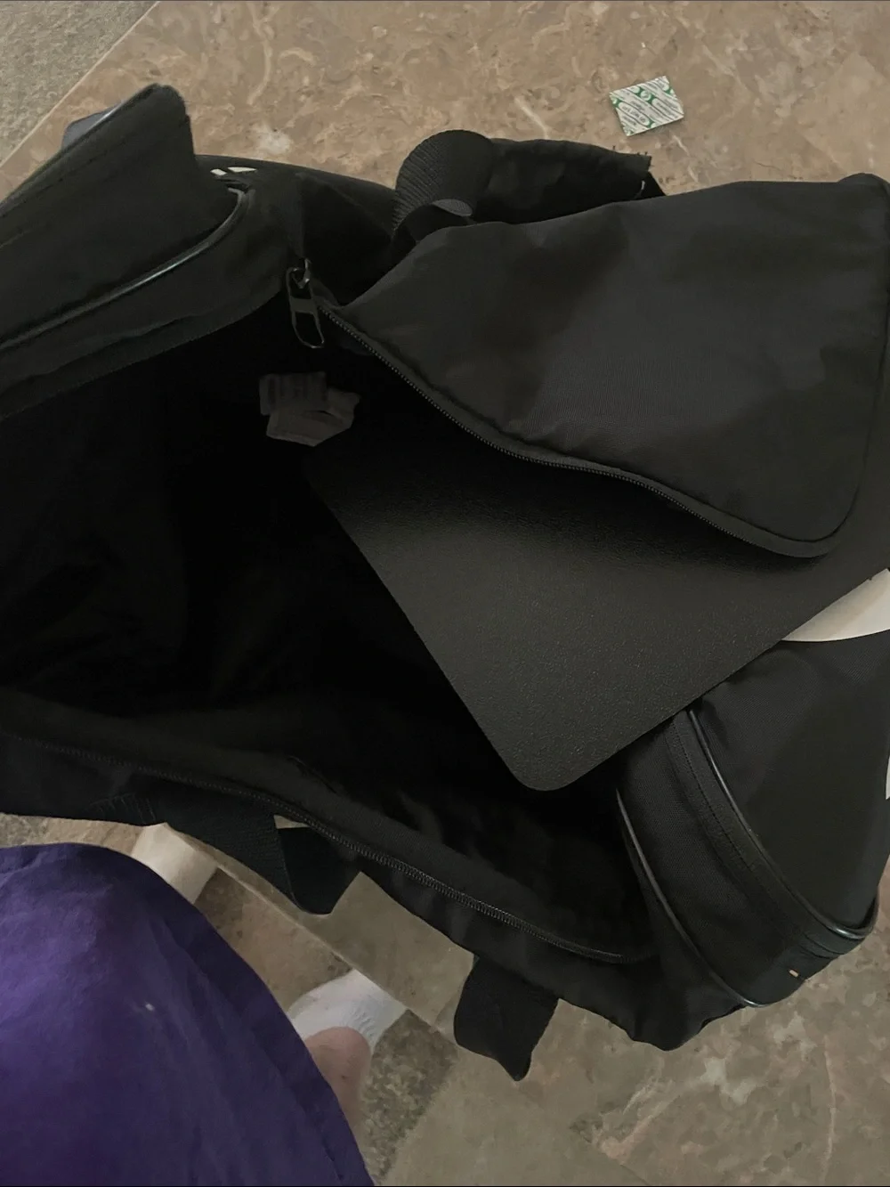 adidas Black and White Logo Gym Duffel
